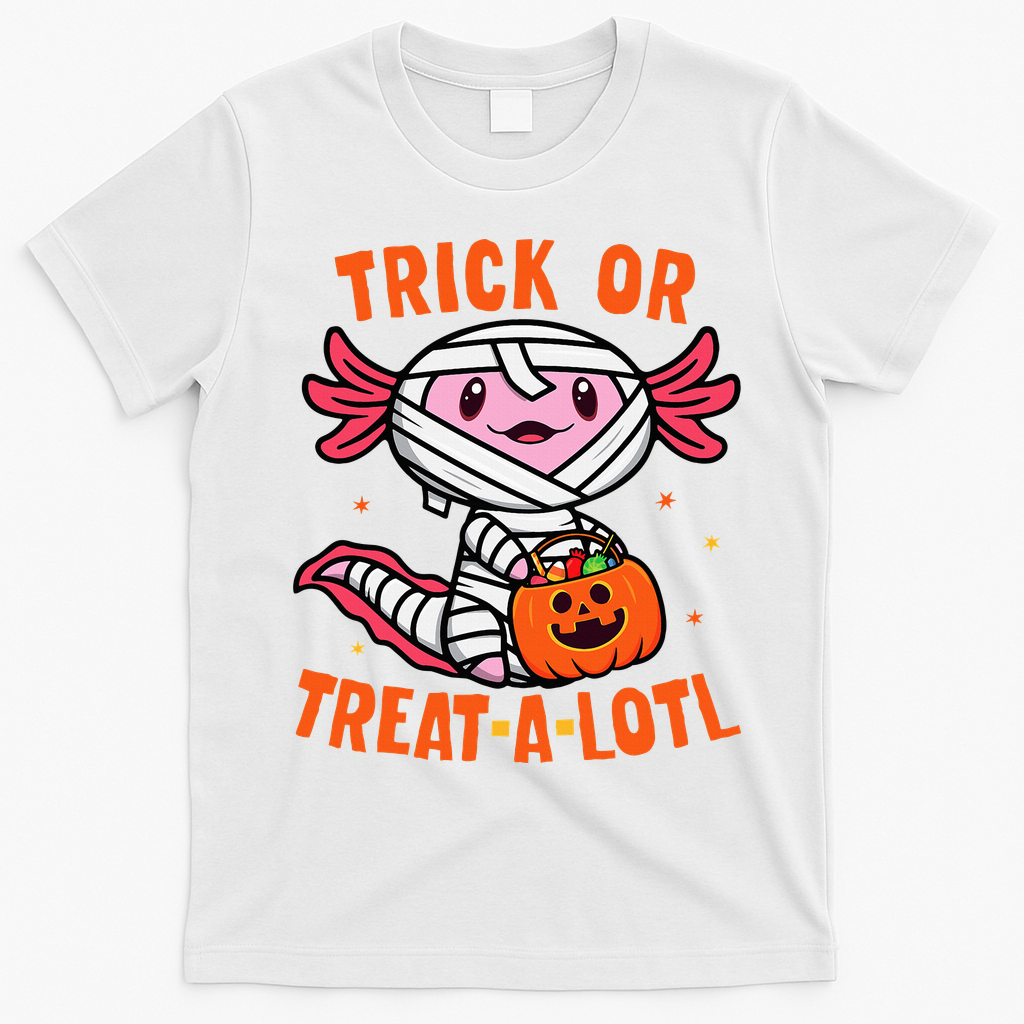 Trick or Treat A Lotl Axolotl Halloween Costume T-Shirt - White