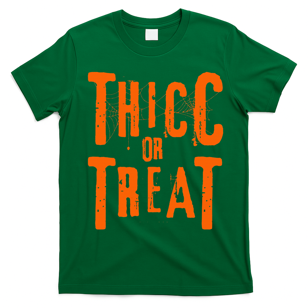 Thicc Or Treat Funny Halloween Workout Fitness Bodybuilding T-Shirt - Irish Green