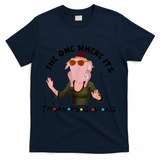 The One Where It's Thanksgiving Friends Monica Turkey Head T-Shirt - Navy