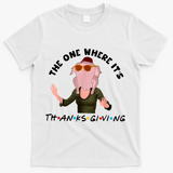 The One Where It's Thanksgiving Friends Monica Turkey Head T-Shirt - White