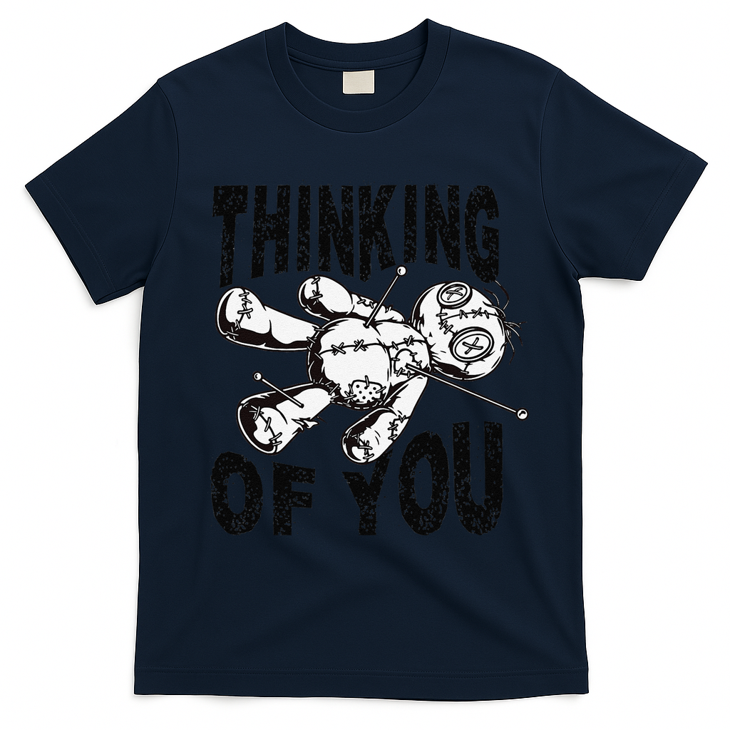 Thinking Of You Voodoo Doll Funny Halloween 2024 Gift T-Shirt - Navy Blue