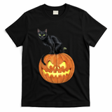 Black Cat Jack O' Lantern Pumpkin T-Shirt