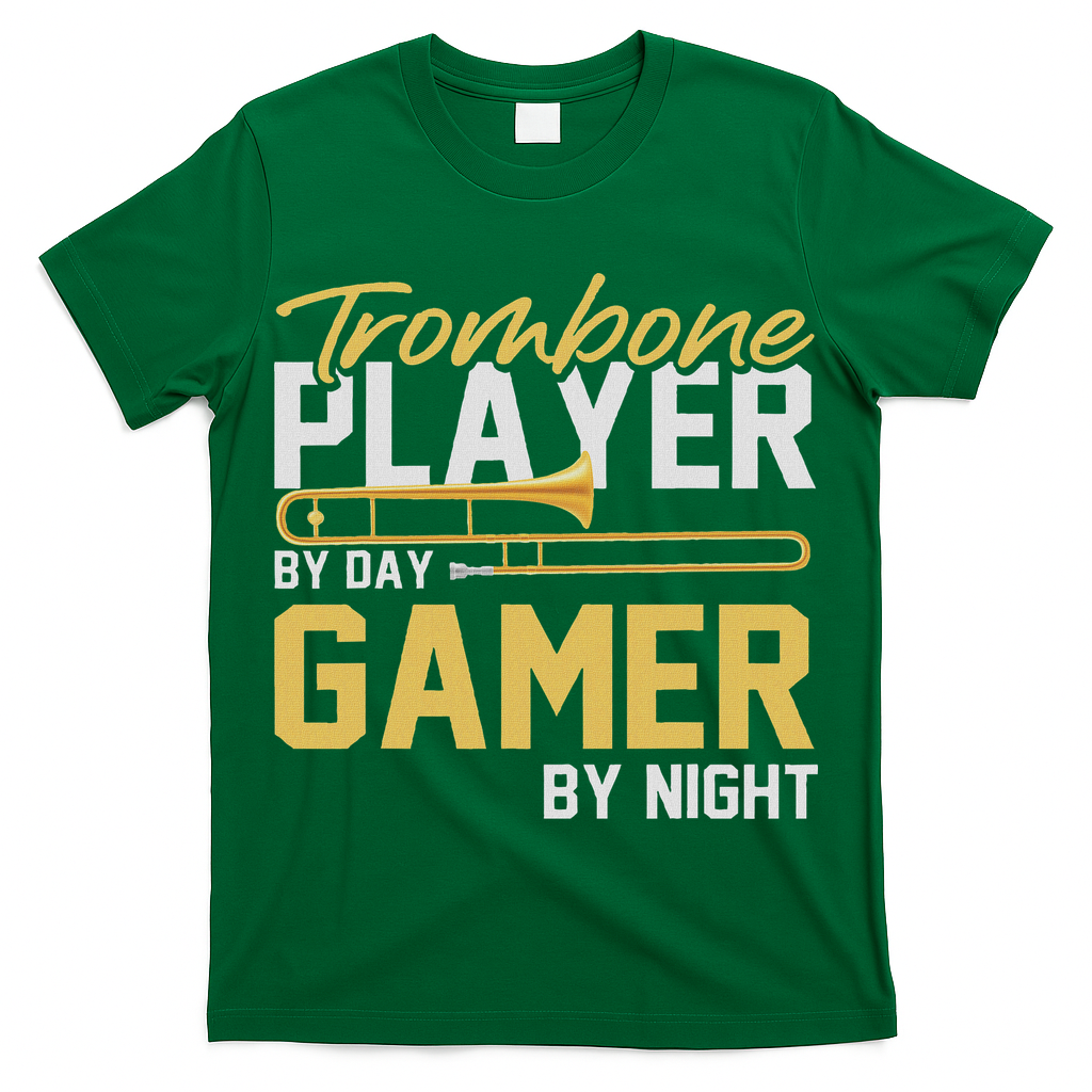 Trombone Player By Day Gamer By Night Band Trombone T-Shirt
