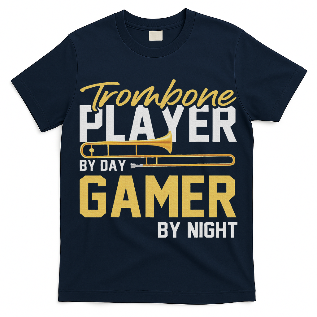 Trombone Player By Day Gamer By Night Band Trombone T-Shirt