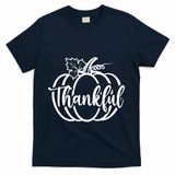 Thankful Pumpkin Cute Cozy T-Shirt - Navy