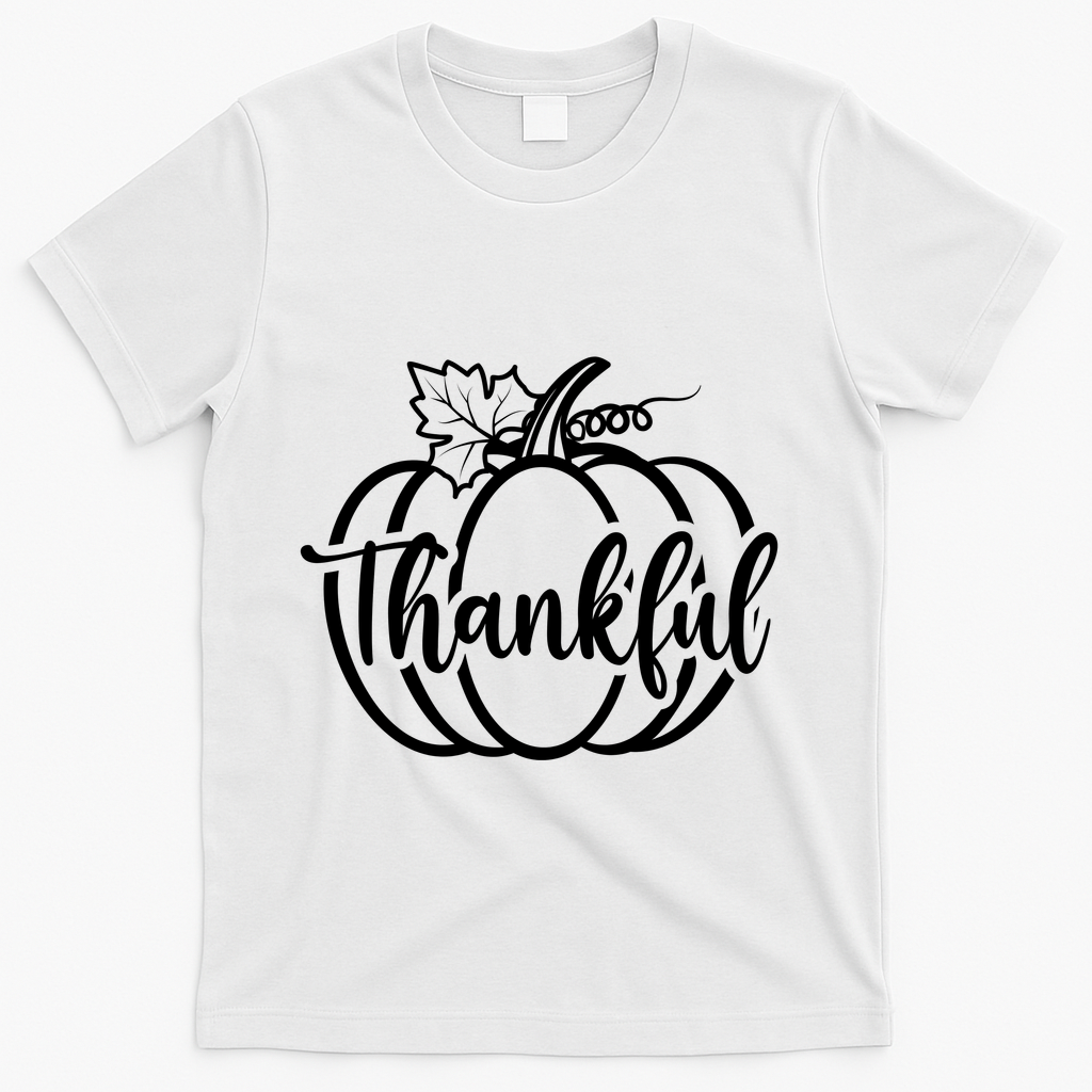 Thankful Pumpkin Cute Cozy T-Shirt - White
