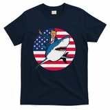 Trump President For Women Gifts Girl Men Kids Riding Shark T-Shirt - Navy