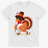 Turkey Playing Golf Thanksgiving Turkey Golf T-Shirt - White