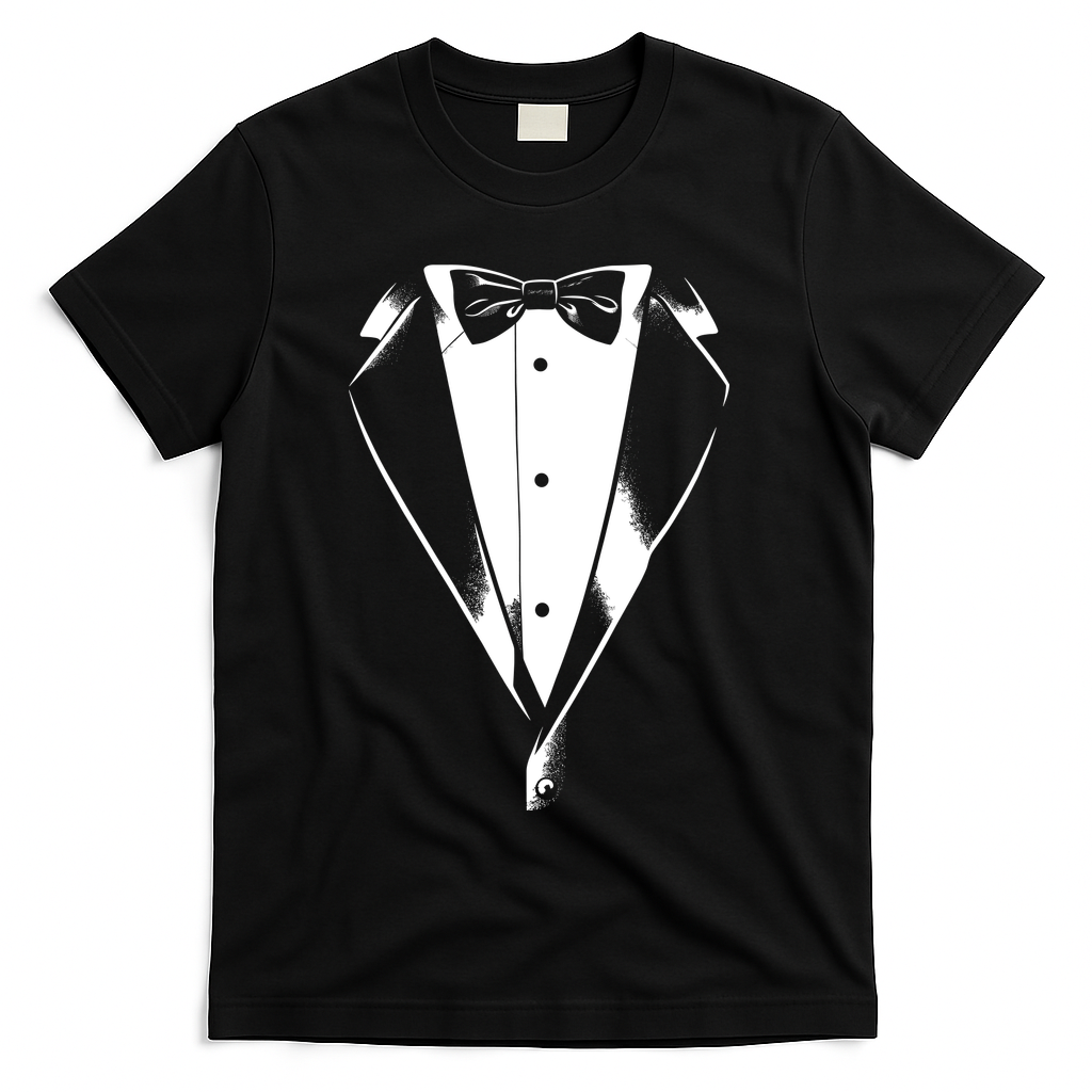 Tuxedo Party Humor Vintage Funny Tux Joke Concert Festival T-Shirt - Black