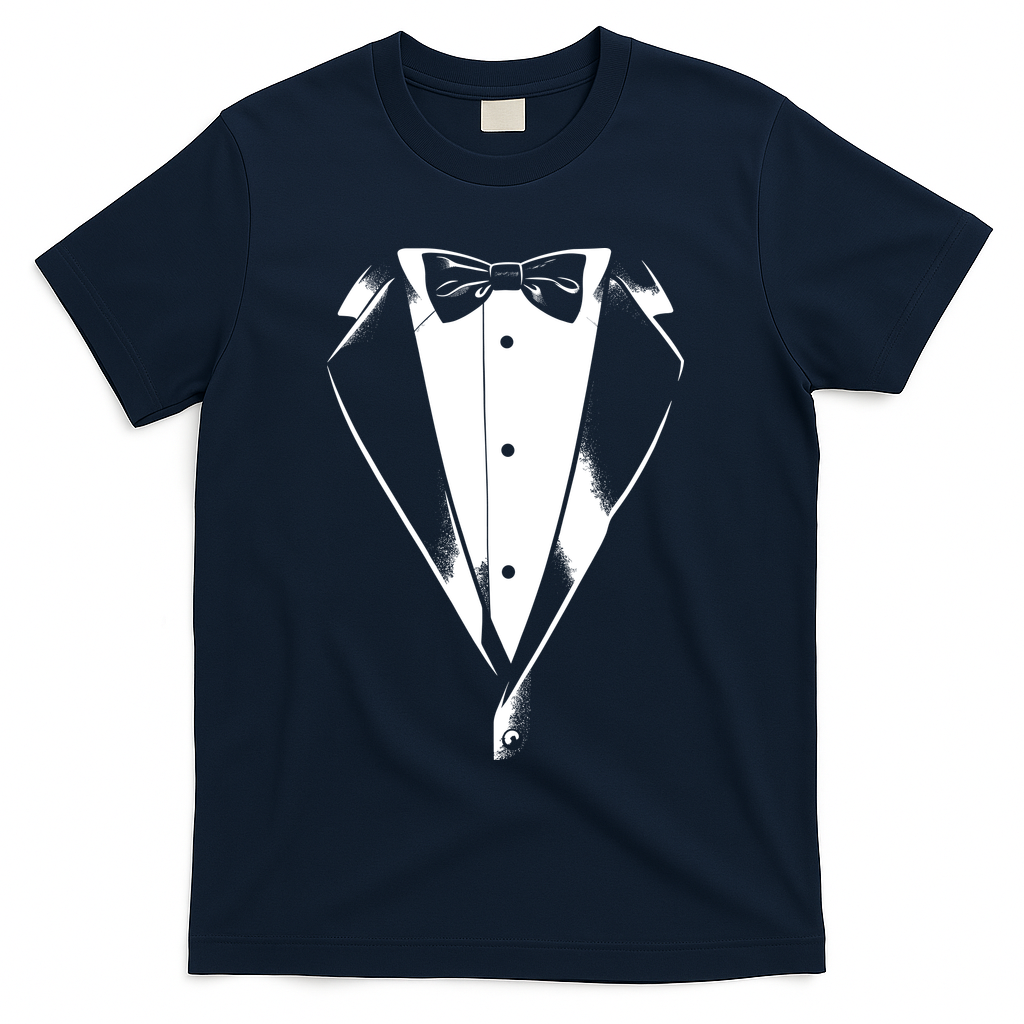 Tuxedo Party Humor Vintage Funny Tux Joke Concert Festival T-Shirt - Navy
