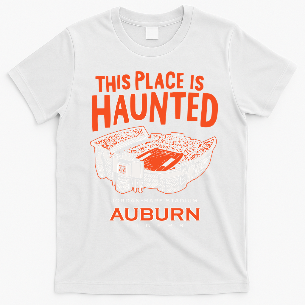 This Place Is Haunted Jordan Hare Stadium Football Team Lover T-Shirt - White