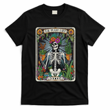 The Plant Lady Funny Mystic Skeleton Tarot Cards Plant Lover T-Shirt - Black