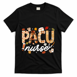 Thanksgiving Pacu Nurse Fall Autumn Leaves Stethoscope Gift T-Shirt - Black