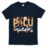 Thanksgiving Pacu Nurse Fall Autumn Leaves Stethoscope Gift T-Shirt - Navy