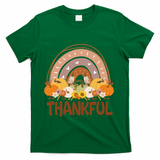 Thankful Pumpkin Patch Cute Rainbow Holiday T-Shirt - Green