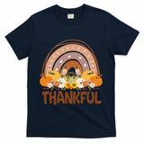 Thankful Pumpkin Patch Cute Rainbow Holiday T-Shirt - Navy