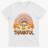 Thankful Pumpkin Patch Cute Rainbow Holiday T-Shirt - White