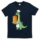 The Pancake Saurus Cute Funny Dinosaur T-Shirt - Navy