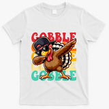 Thanksgiving Pilgrim Turkey Day Gobble T-Shirt - White