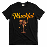 Thankful Pumpkin Wine, Thankful Grateful Blessed Autumn Fall 2022 T-Shirt - Black
