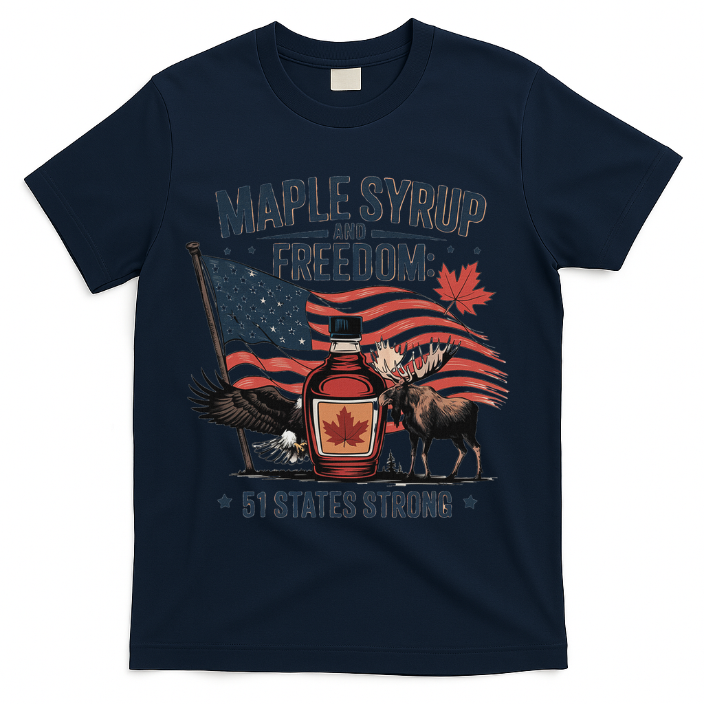 Trump Q Canada 51st State Of Usa T-Shirt - Navy