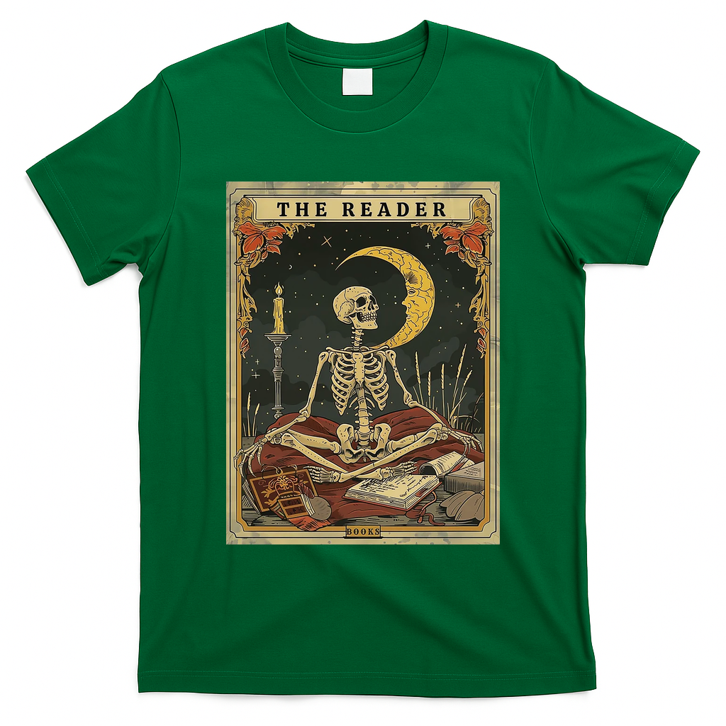 The Reader ??Skeleton Tarot Card Funny Mystic T-Shirt