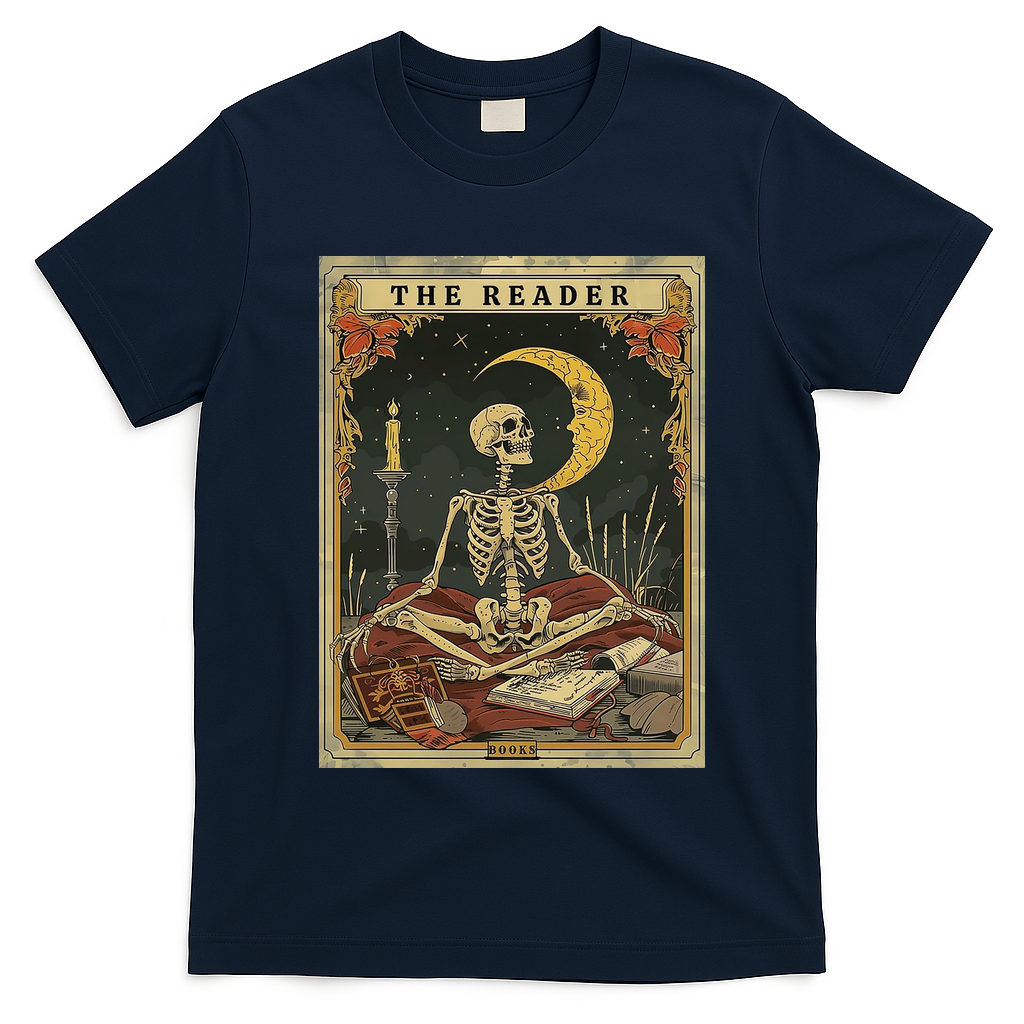 The Reader ??Skeleton Tarot Card Funny Mystic T-Shirt
