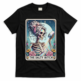 The Salty Bitch Tarot Card Skeleton T-Shirt - Black