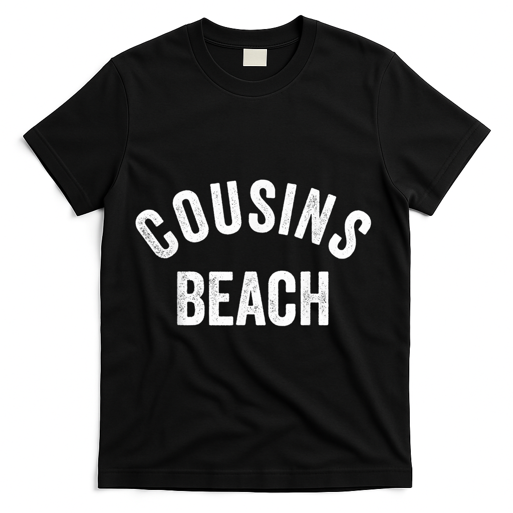 The Summer Cousins Beach I Turned Pretty College Letters T-Shirt - Black