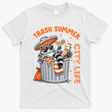 Trash Summer City Life Raccoon T-Shirt - White