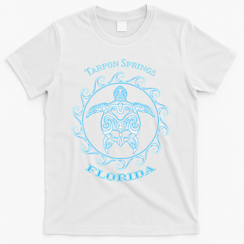 Tarpon Springs Florida Tribal Sea Turtle Summer T-Shirt - White