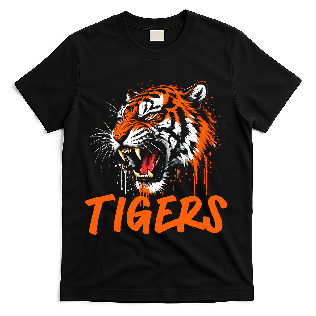Tigers Sports Fan T-Shirt - Black
