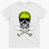 Tennis Skull Halloween Spooky Tennis Halloween T-Shirt - White
