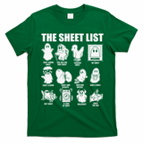 The Sheet List Halloween Funny Boo Sheet Ghost Halloween T-Shirt - Irish Green