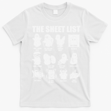 The Sheet List Halloween Funny Boo Sheet Ghost Halloween T-Shirt - White