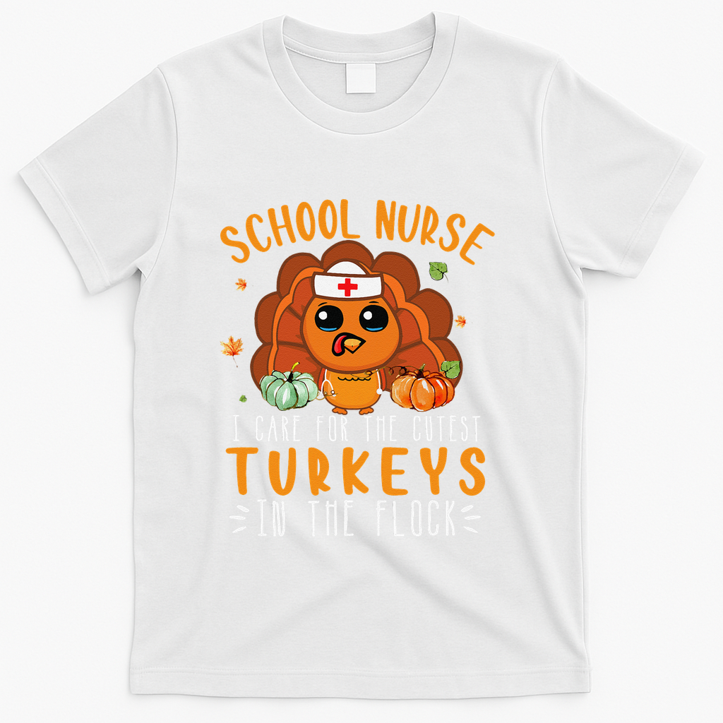 Tu School Nurse Thanksgiving Turkey Lover Costume Fall T-Shirt - White
