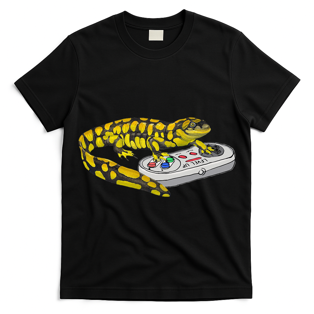 Tiger Salamander Playing Video Game Salamanders Gamers T-Shirt