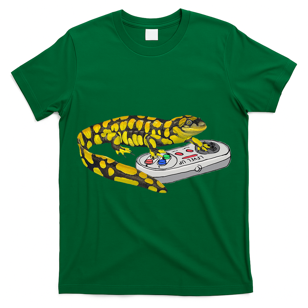 Tiger Salamander Playing Video Game Salamanders Gamers T-Shirt