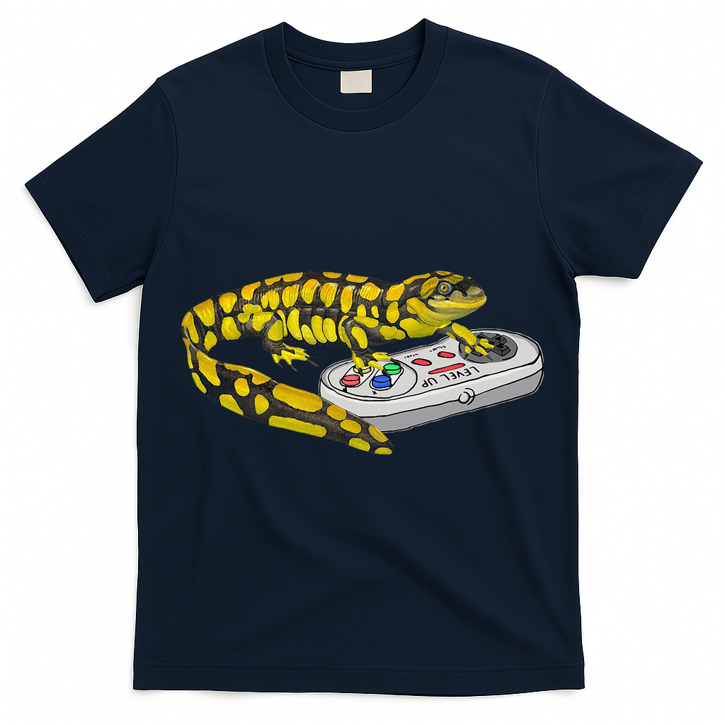 Tiger Salamander Playing Video Game Salamanders Gamers T-Shirt