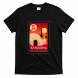 Twin Suns Retro Postage Stamp - Black