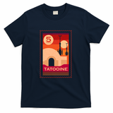Twin Suns Retro Postage Stamp - Navy