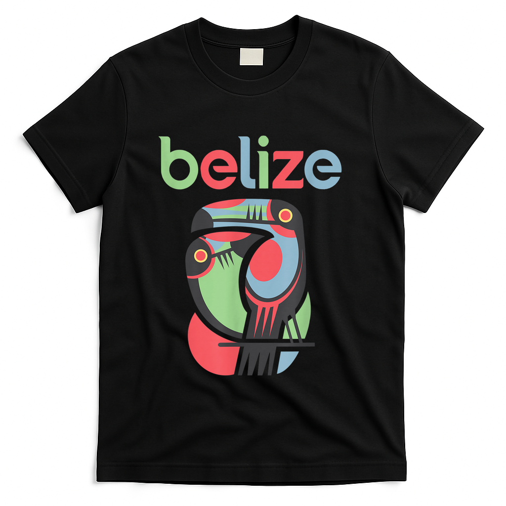 Tropical Summer Toucan Bird Colorful Belize Souvenir T-Shirt - Black
