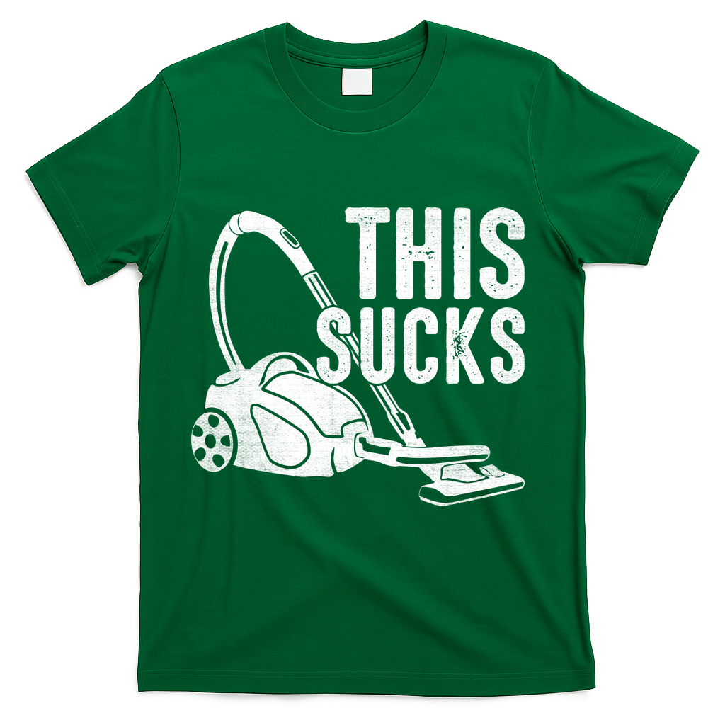 This Sucks Vacuum Funny Vacuuming Meme T-Shirt - Green