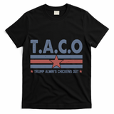 TACO Trump Always Chickens Out Funny T-Shirt - Black