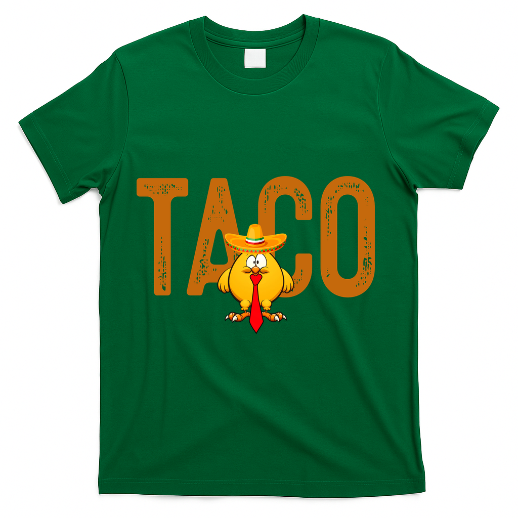Taco Trump Always Chickens Out Funny Trendy T-Shirt - Green