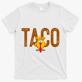 Taco Trump Always Chickens Out Funny Trendy T-Shirt - White