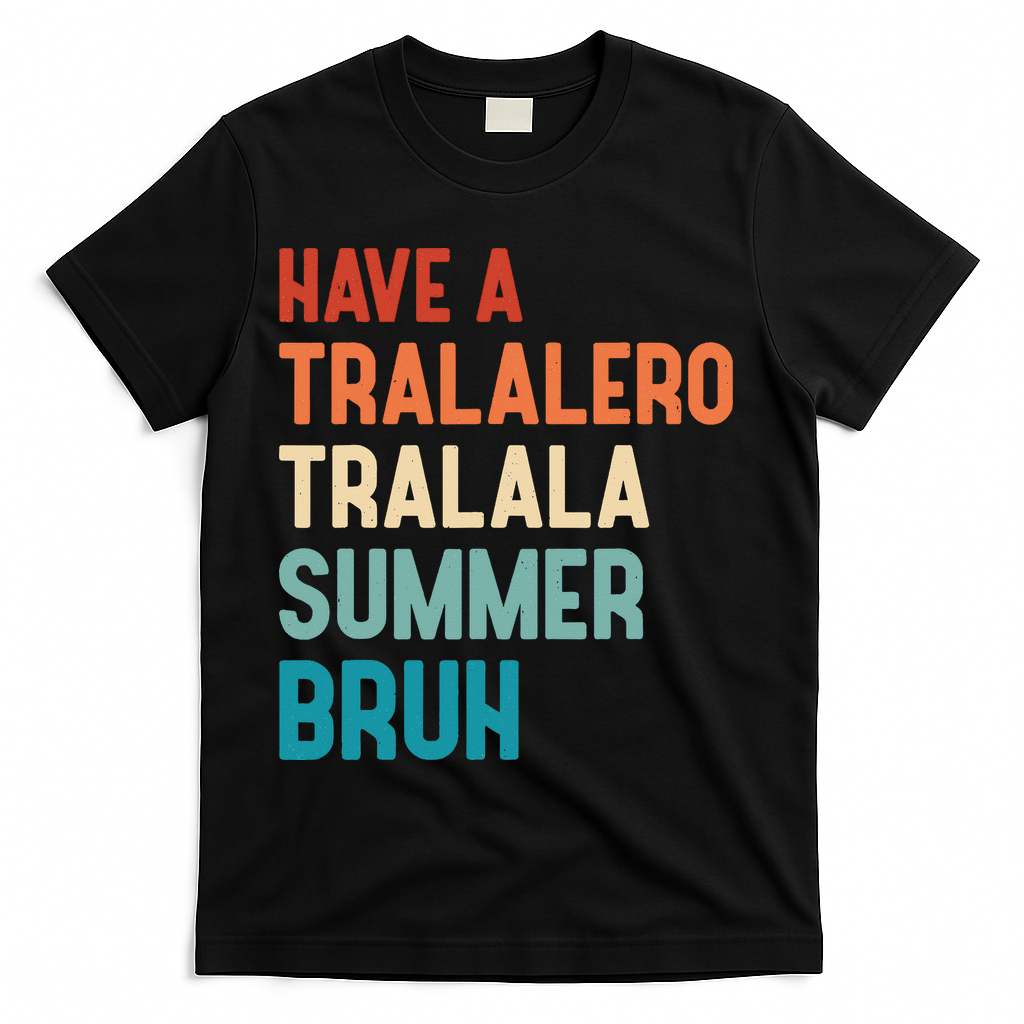 Tralalero Tralala Brainrot Teacher Last Day Of School T-Shirt - Black