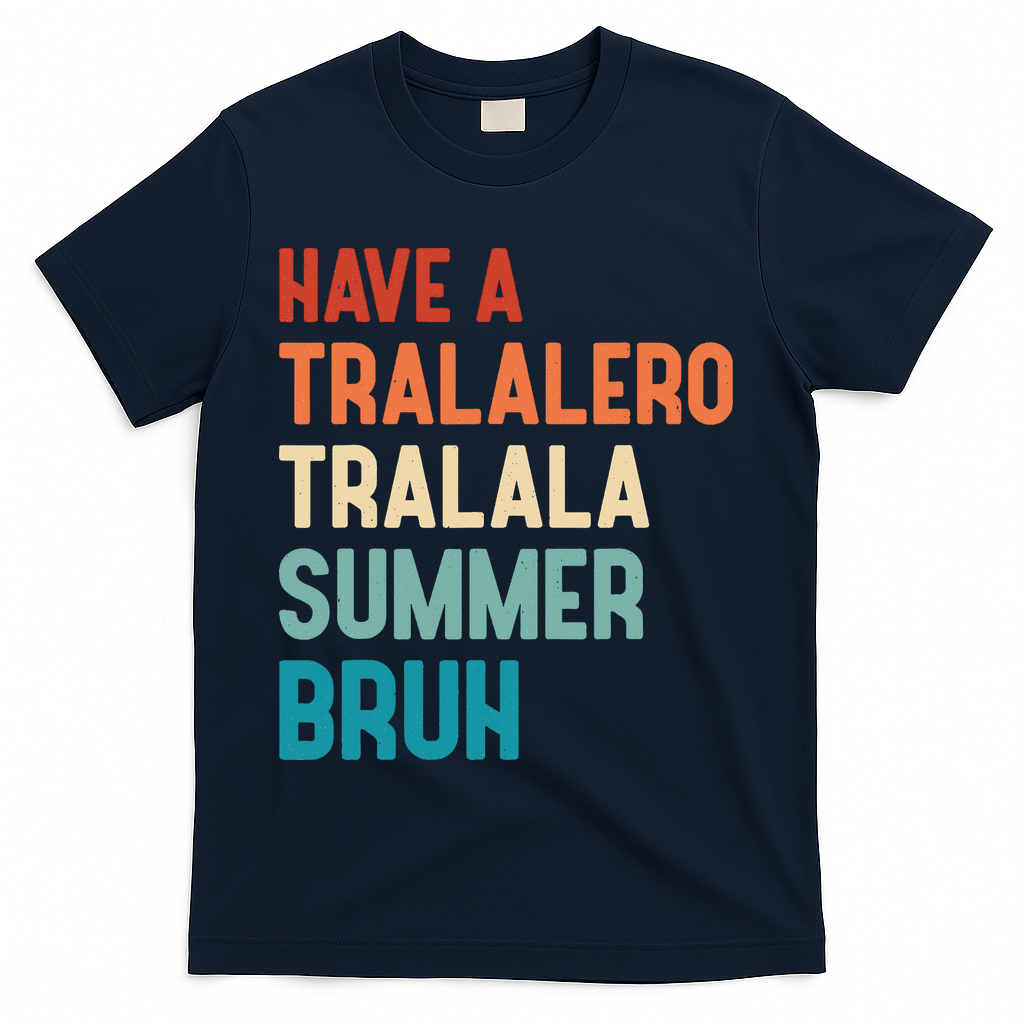 Tralalero Tralala Brainrot Teacher Last Day Of School T-Shirt - Navy
