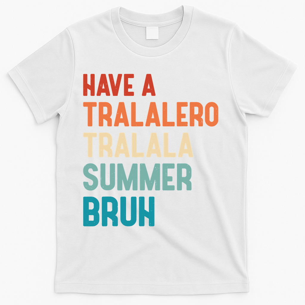 Tralalero Tralala Brainrot Teacher Last Day Of School T-Shirt - White