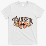 Thanksgiving Thankful Bowtie T-Shirt - White